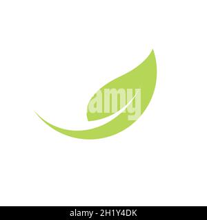 Fresh freen leaf natural environment logo and symbols. Stock Vector