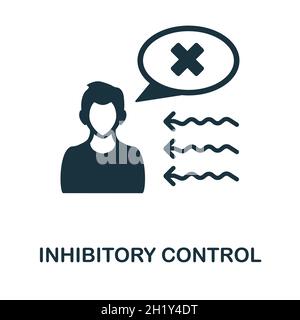 Inhibitory Control icon. Monochrome sign from cognitive skills collection. Creative Inhibitory Control icon illustration for web design, infographics Stock Vector