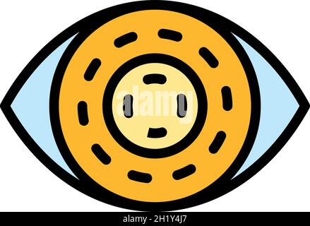 Biometric eye identification icon. Outline biometric eye identification vector icon color flat isolated Stock Vector