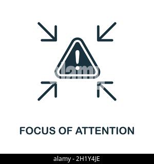 Focus Of Attention icon. Monochrome sign from cognitive skills collection. Creative Focus Of Attention icon illustration for web design, infographics Stock Vector