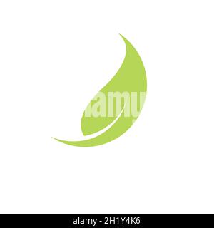 Fresh freen leaf natural environment logo and symbols. Stock Vector