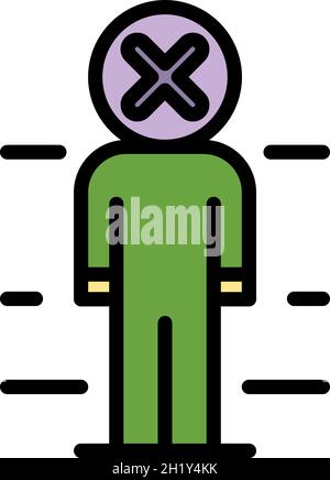 No biometric authentication icon. Outline no biometric authentication vector icon color flat isolated Stock Vector