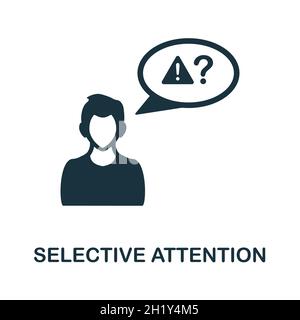 Selective Attention icon. Monochrome sign from cognitive skills collection. Creative Selective Attention icon illustration for web design Stock Vector