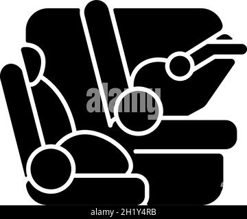 Age appropriate car safety seat black glyph icon Stock Vector