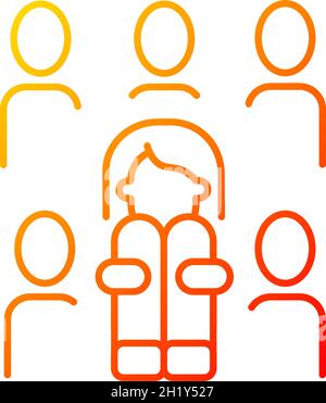 Enochlophobia gradient linear vector icon Stock Vector