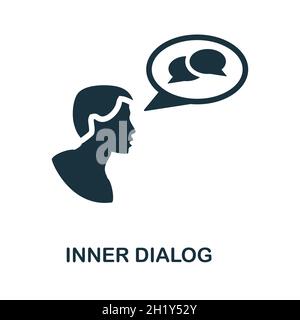 Inner Dialog icon. Monochrome sign from cognitive skills collection. Creative Inner Dialog icon illustration for web design, infographics and more Stock Vector