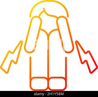 Panic attack gradient linear vector icon Stock Vector