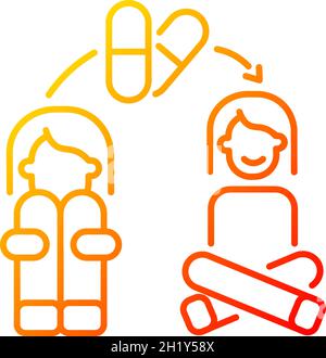 Medication for panic treatment gradient linear vector icon Stock Vector