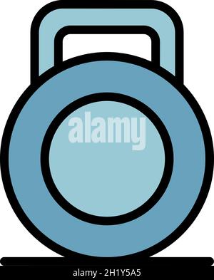 Kettlebell icon. Outline kettlebell vector icon color flat isolated Stock Vector