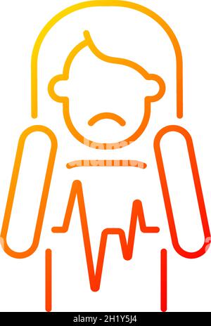 Heart palpitations gradient linear vector icon Stock Vector