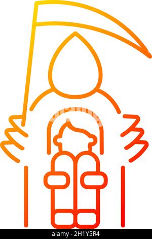 Fear of death gradient linear vector icon Stock Vector