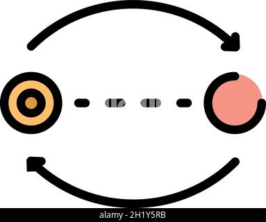 Point relocation icon. Outline point relocation vector icon color flat isolated Stock Vector