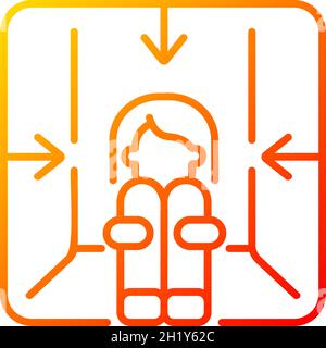 Claustrophobia gradient linear vector icon Stock Vector