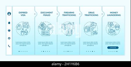 Reasons for deportation onboarding vector template Stock Vector