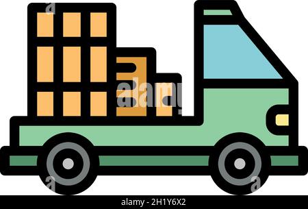 Adress relocation icon. Outline adress relocation vector icon color flat isolated Stock Vector