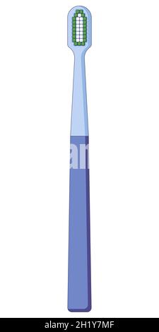Toothbrush dental icon, mouth hygiene and dental care in a flat style isolated on a white background. Stock Vector