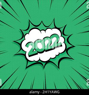 Colorful Web Template Comic Zoom New Year 2021 - Vector illustration Stock Vector