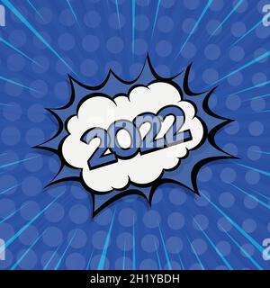 Colorful Web Template Comic Zoom New Year 2021 - Vector illustration Stock Vector