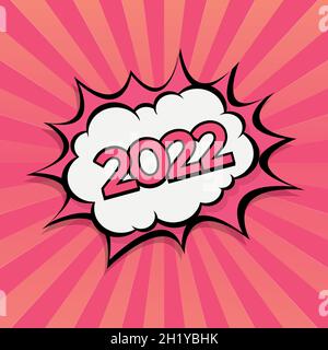 Colorful Web Template Comic Zoom New Year 2021 - Vector illustration Stock Vector