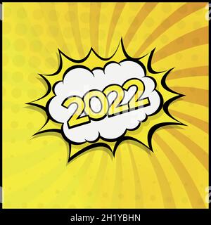 Colorful Web Template Comic Zoom New Year 2021 - Vector illustration Stock Vector