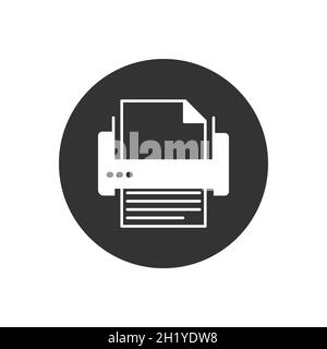 Printer or Fax Related Glyph Icon. Stock Vector