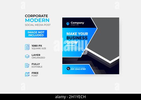 Creative social media post banner template, Corporate social media web banner design, Facebook Post, Instagram Post template Stock Vector