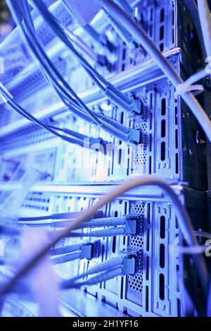 Several networking devices used for Internet connection Stock Photo