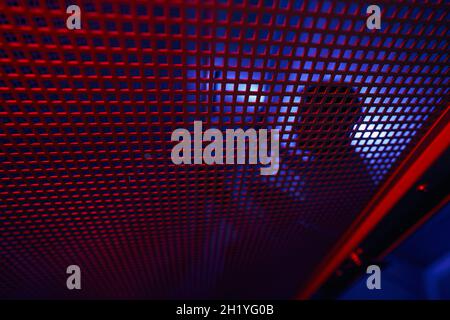 Network administrator conducting preventive maintenance in data center Stock Photo