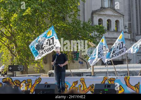 Ciudad De Buenos Aires, Argentina. 17th Oct, 2021. Amado Boudou, former Minister of Economy and former Vice President of the Argentine Nation during the governments of Cristina Fernández de Kirchner, giving a speech at the Loyalty Day event. (Photo by Esteban Osorio/Pacific Press) Credit: Pacific Press Media Production Corp./Alamy Live News Stock Photo