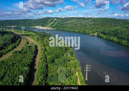 Hagen, Herdecke, North Rhine-Westphalia, Germany - Lake Hengstey is a reservoir completed in 1929 and operated by the Ruhr Association in the course o Stock Photo