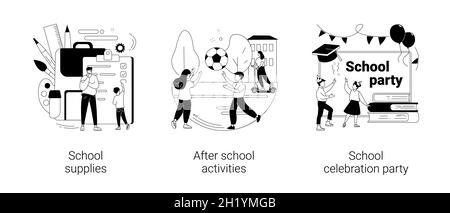 School year abstract concept vector illustrations. Stock Vector