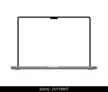 Antalya, Turkey - October 18, 2021: 2021 new model slim Appla Macbook Pro with M1 Max and M1 Pro processor Stock Vector