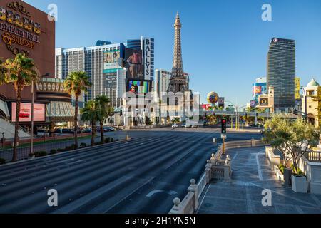 LAS VEGAS, NEVADA, USA - AUGUST 1 : View along The Strip in Las Vegas, Nevada, USA on August 1, 2011 Stock Photo