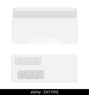 Two window envelope with security pattern. Vector mock-up Stock Vector