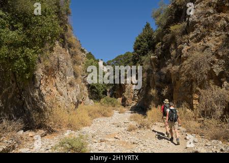 Wanderung, Imbros-Schlucht, Kreta, Griechenland Stock Photo