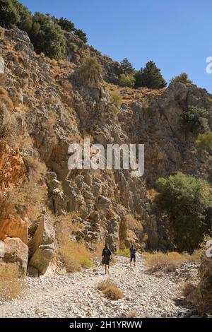 Wanderung, Imbros-Schlucht, Kreta, Griechenland Stock Photo