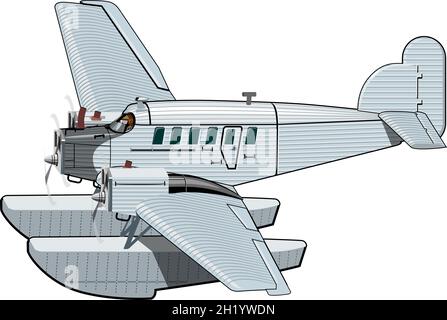 Vector Cartoon Plane. Available EPS-10 vector format separated by groups and layers for easy edit Stock Vector