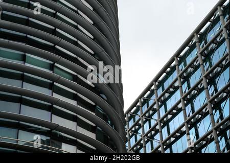 Parts of the Walbrook building (left) and Cannon Street mainline and underground stations in City of London, England. Stock Photo