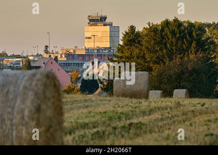 Hahn, Germany. 19th Oct, 2021. Hay Bales Lie In A Field Near The Former 