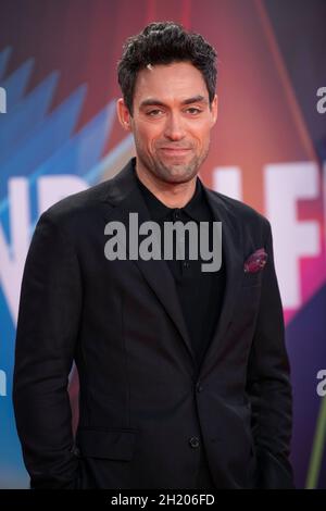 LONDON, ENGLAND - OCTOBER 17: Alex Hassell attends the closing night gala of ’The Tragedy of Macbeth’ during the 65th BFI London Film Festival at The Stock Photo