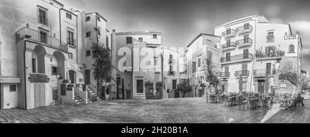 SPERLONGA, ITALY - NOVEMBER 8: The scenic streets in the picturesque architecture of Sperlonga, a coastal town in the province of Latina, Italy, about Stock Photo