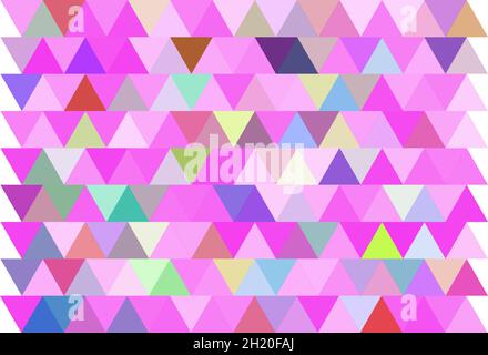 Pink and other color triangles mosaic texture. A sample with polygonal shapes. A new texture for your web site. Multicolor vector triangles background Stock Vector