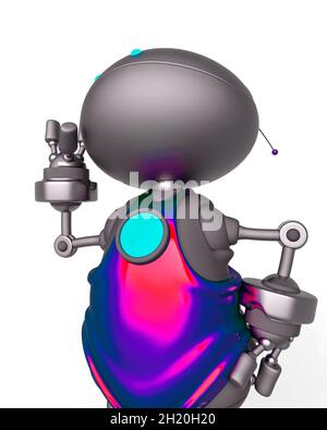 mini bot is thinking about in white background, 3d illustration Stock ...