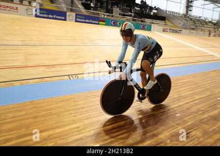 Cyclist team Belgium during the Tissot UCI Track Cycling World