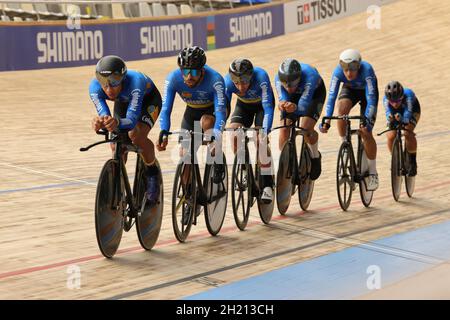 Team Colombia during the Tissot UCI Track Cycling World