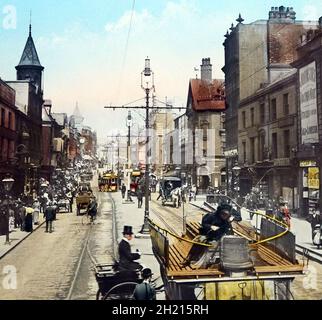 Briggate, Leeds, Victorian period Stock Photo