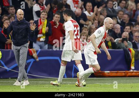 AMSTERDAM, 17-09-2019 JohanCruyff Arena , Champions League Football season  2019 / 2020 .Ajax coach Erik ten Hag during the match Ajax - Lille Stock  Photo - Alamy