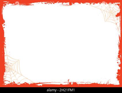 The blank Halloween banner background with grunge border and spider net  Stock Vector Image & Art - Alamy