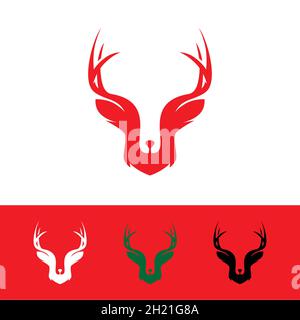 Deer head hipster logo template vector image Stock Vector
