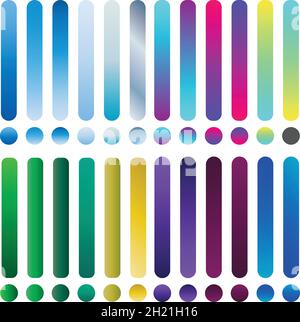 Minimalist multicolor circles, abstract 80s vibrant colors and modern gradients sphere isolated vector set Stock Vector